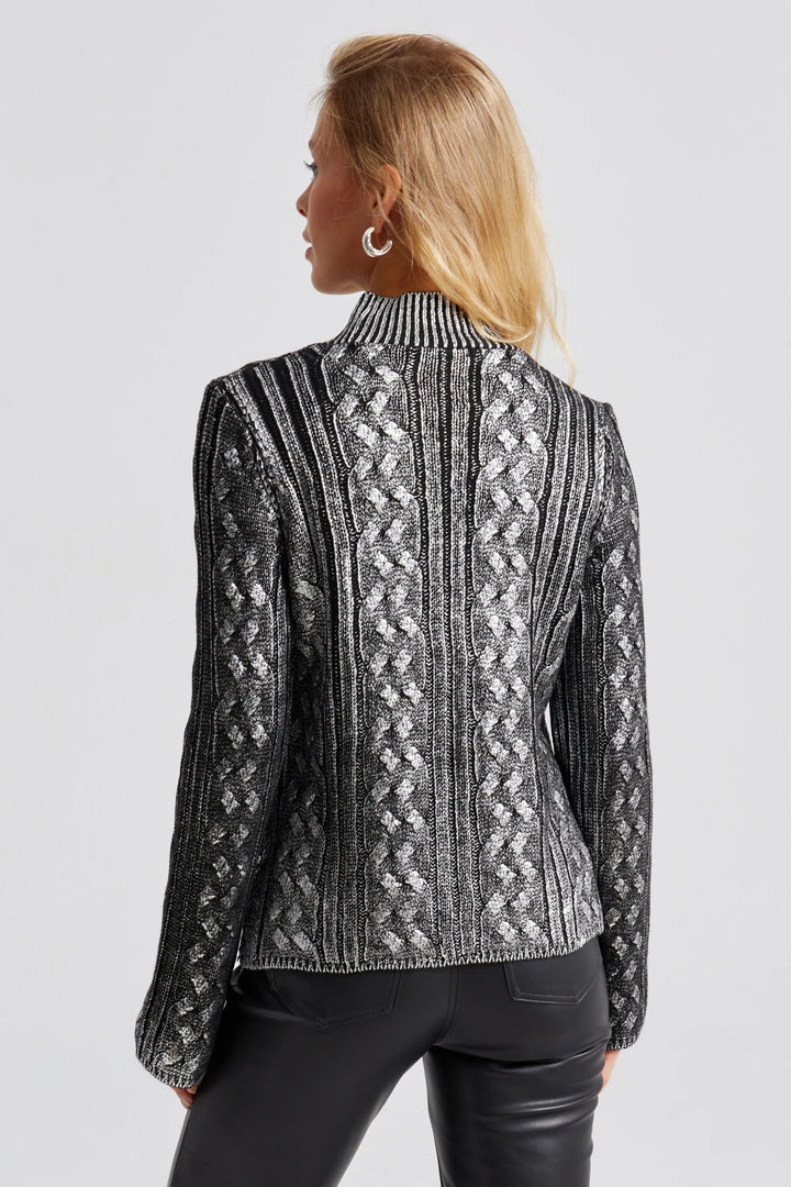 Black Half Fisherman Bright Knit Sweater BCBSK-25700-K7632 - Longview