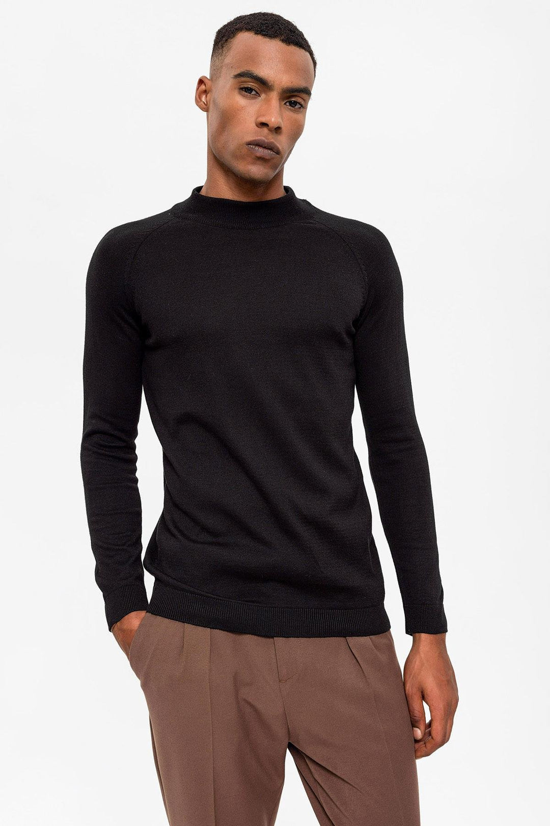 ANT Antioch Black Half Turtleneck Men's Sweater - Gravina in Puglia