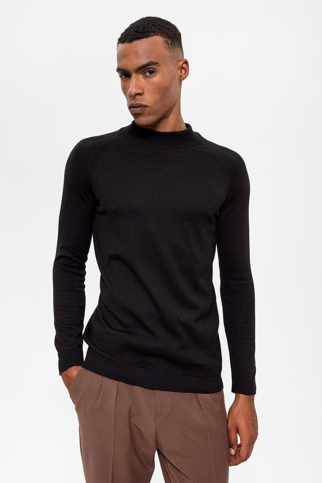 ANT Antioch Black Half Turtleneck Men's Sweater - Gravina in Puglia