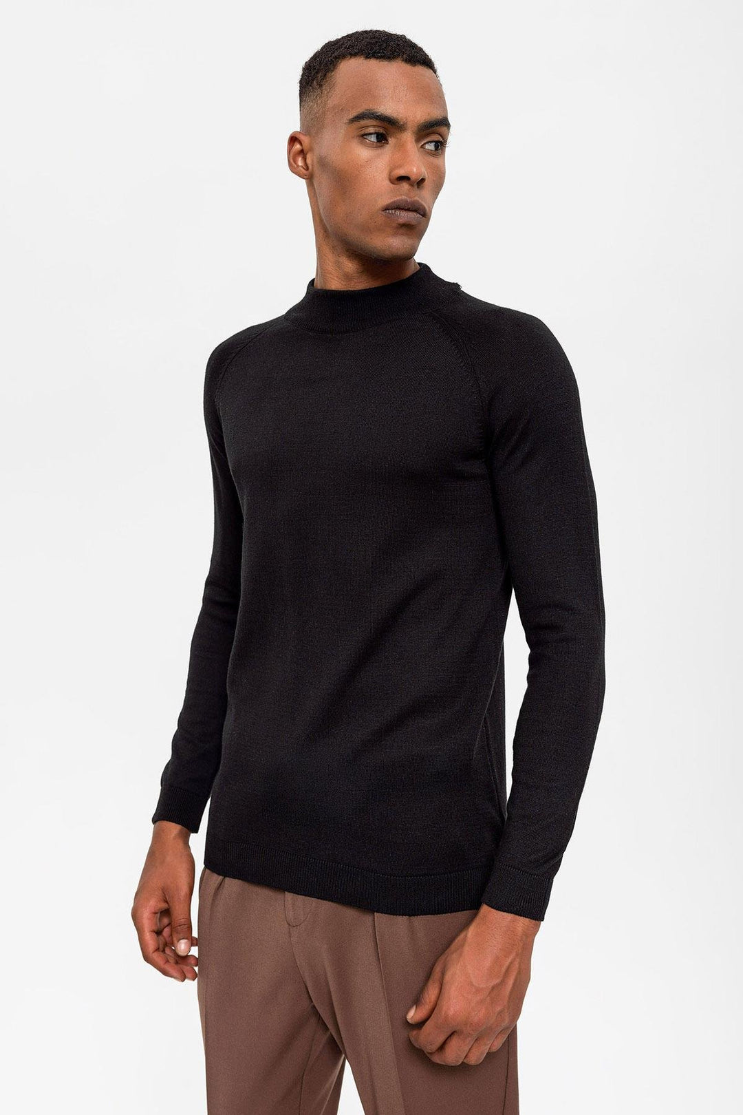 ANT Antioch Black Half Turtleneck Men's Sweater - Gravina in Puglia