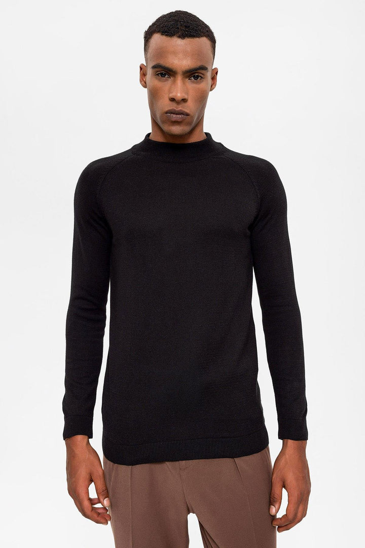 ANT Antioch Black Half Turtleneck Men's Sweater - Gravina in Puglia