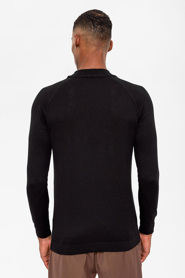 ANT Antioch Black Half Turtleneck Men's Sweater - Gravina in Puglia