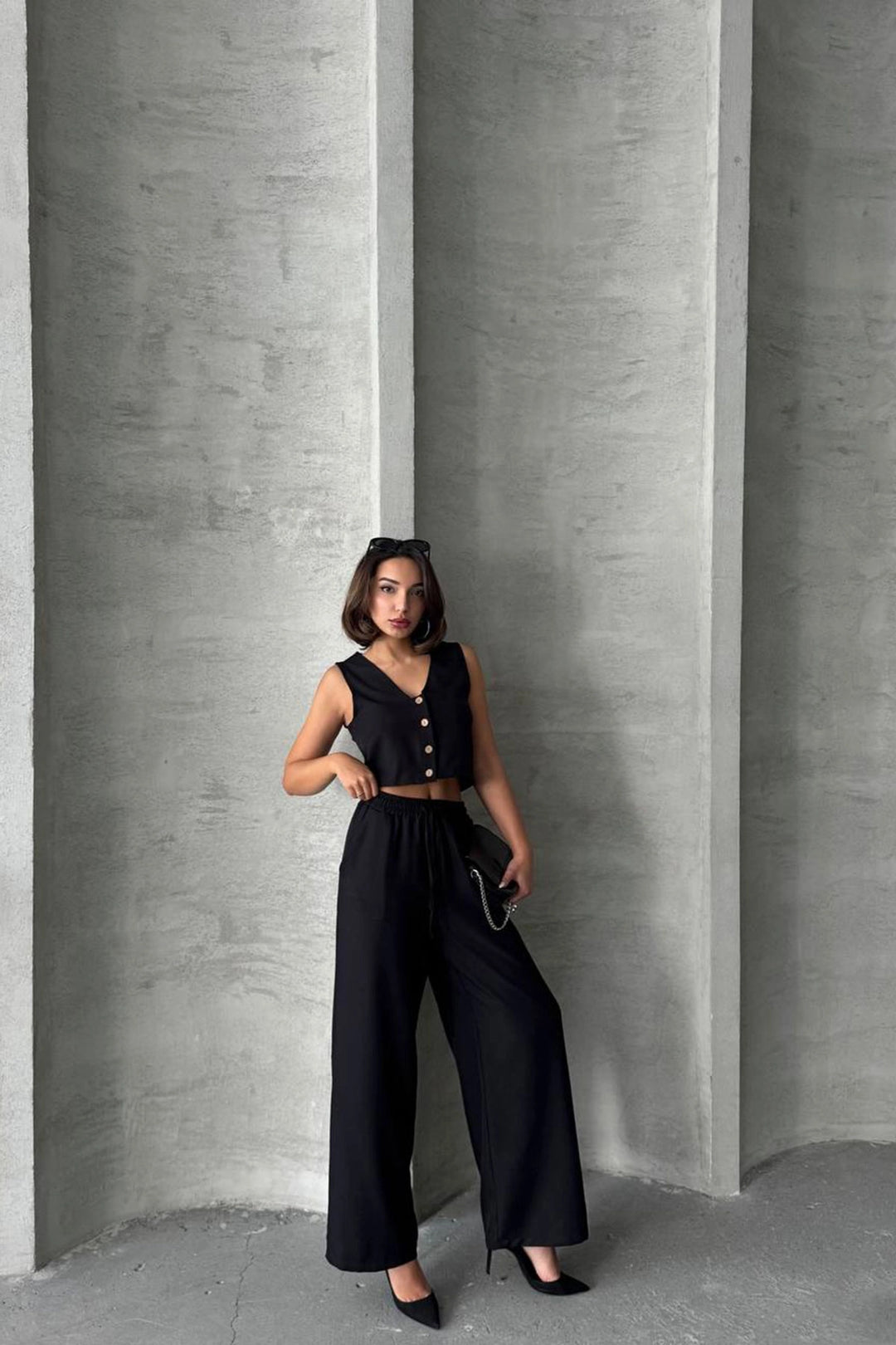 Black Vest and Pants Woven Suit BCHN-25252 - Dilbeek