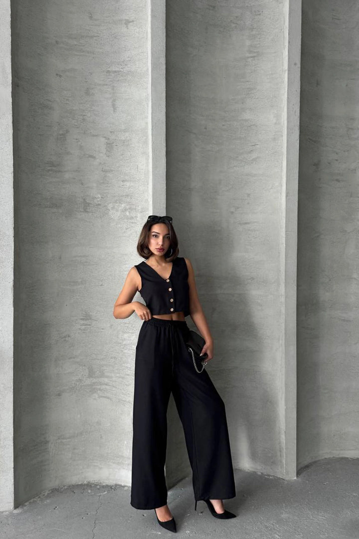 Black Vest and Pants Woven Suit BCHN-25252 - Dilbeek
