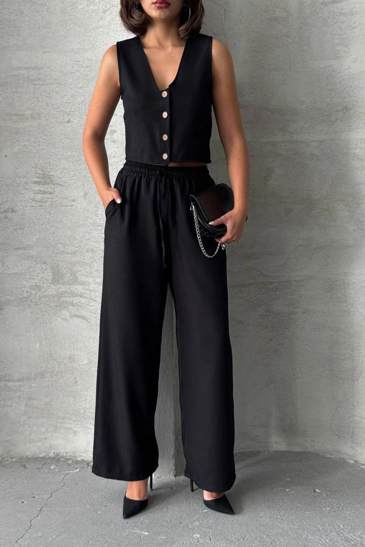 Black Vest and Pants Woven Suit BCHN-25252 - Dilbeek