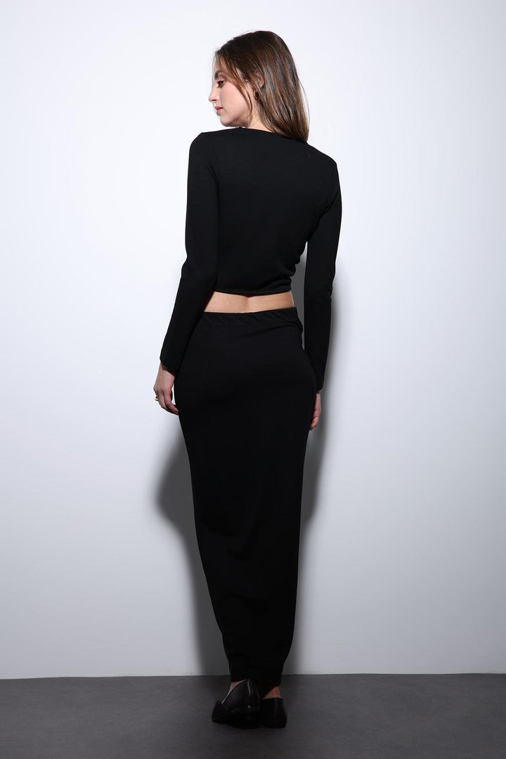 ANT Antioch Black Slit Detailed Women's Skirt Suit - Northampton