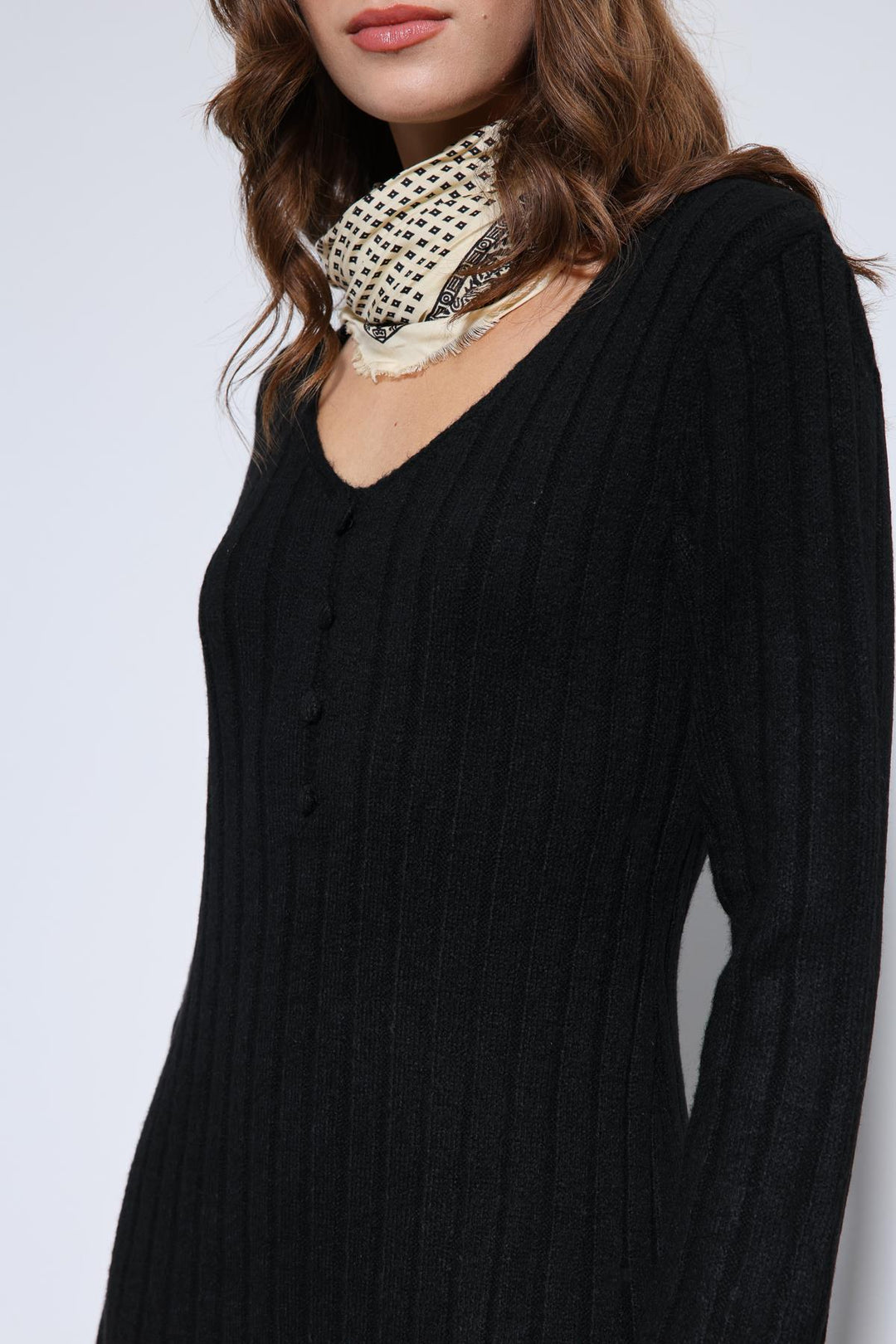 ANT Antioch Siyah Yırtmaç Detaylı Triko Elbise - North Richland Hills