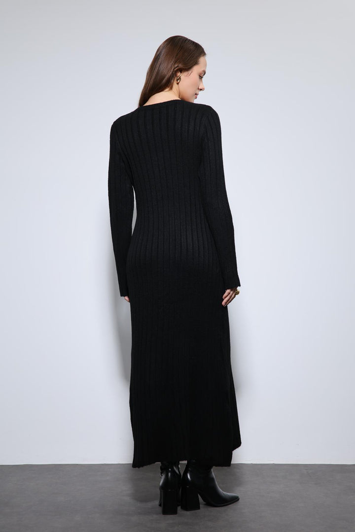 ANT Antioch Siyah Yırtmaç Detaylı Triko Elbise - North Richland Hills