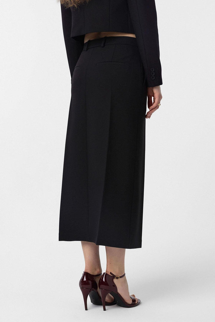 ANT Antioch Black Slit Women's Pencil Skirt - San Juan Cancuc