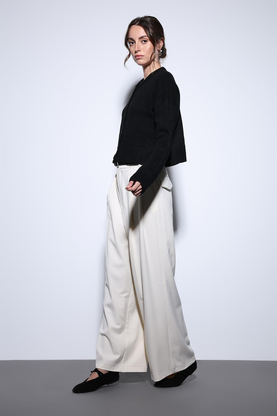 ANT Antioch Black Slit Knit Sweater for Women - Saint-Raphaël