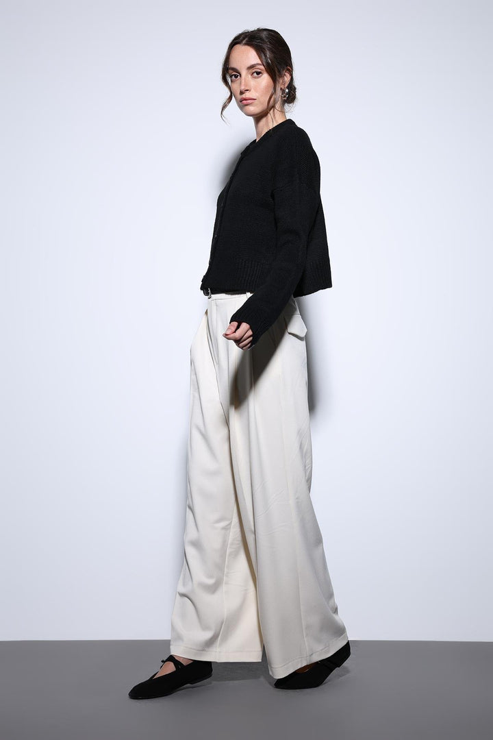 ANT Antioch Black Slit Knit Sweater for Women - Saint-Raphaël