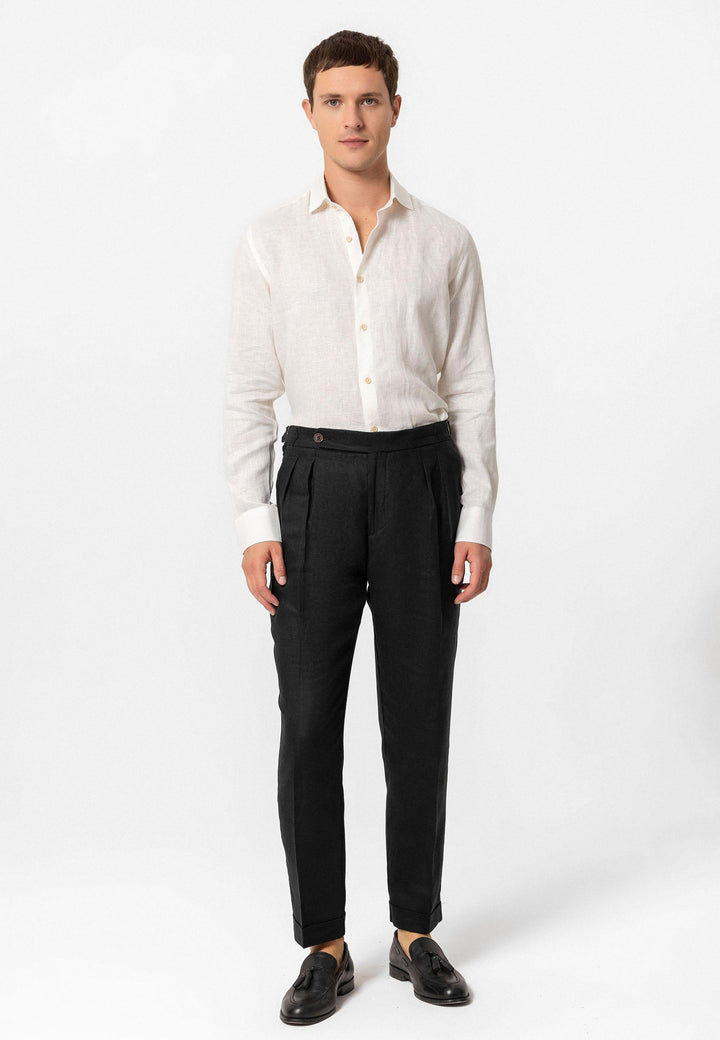 ANT High Waist 100% Linen Pleated Men's Pants - Den Helder