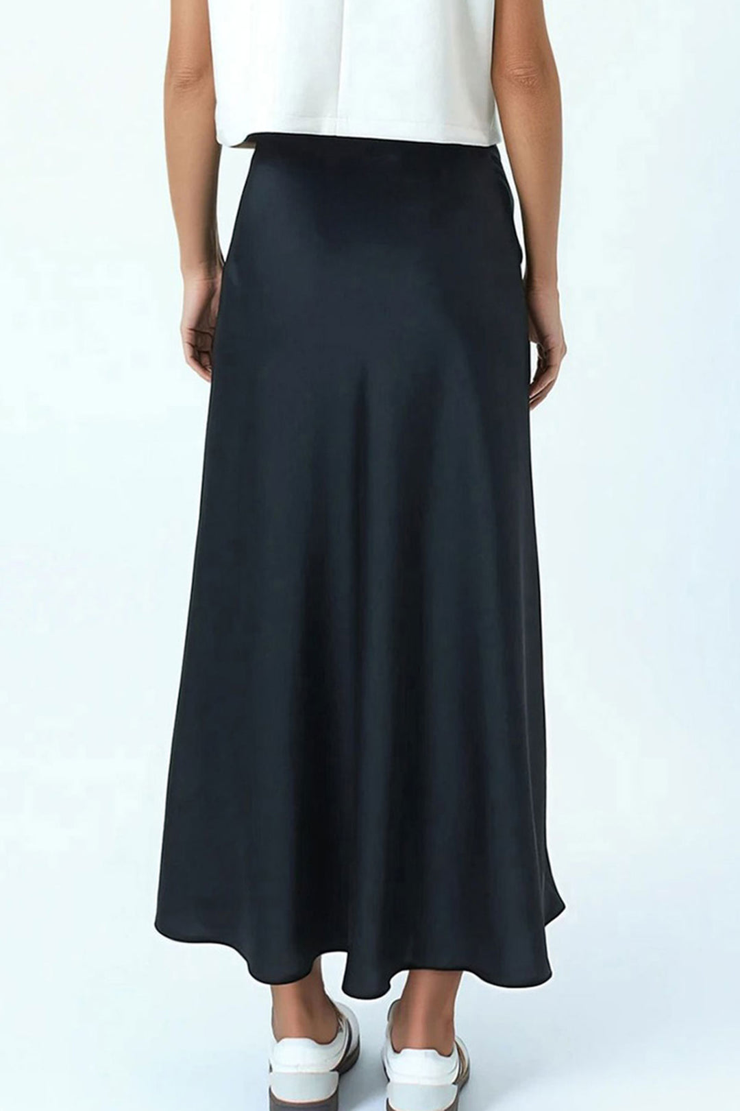 Black High Waist Basic Satin Skirt BCHCA-251231 - Ciudad Santa Catarina