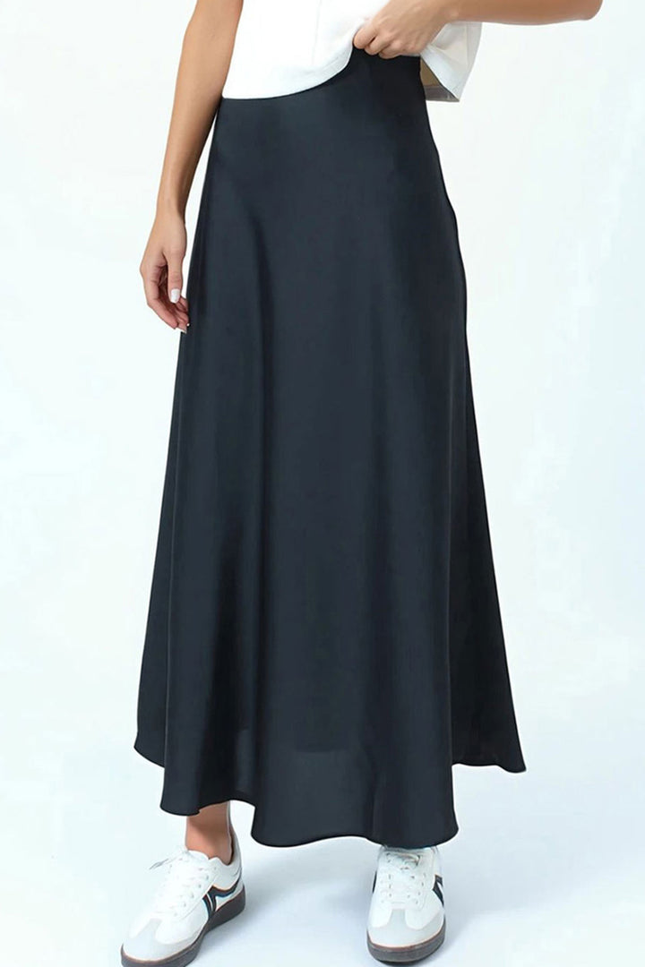 Black High Waist Basic Satin Skirt BCHCA-251231 - Tepeji del Río de Ocampo