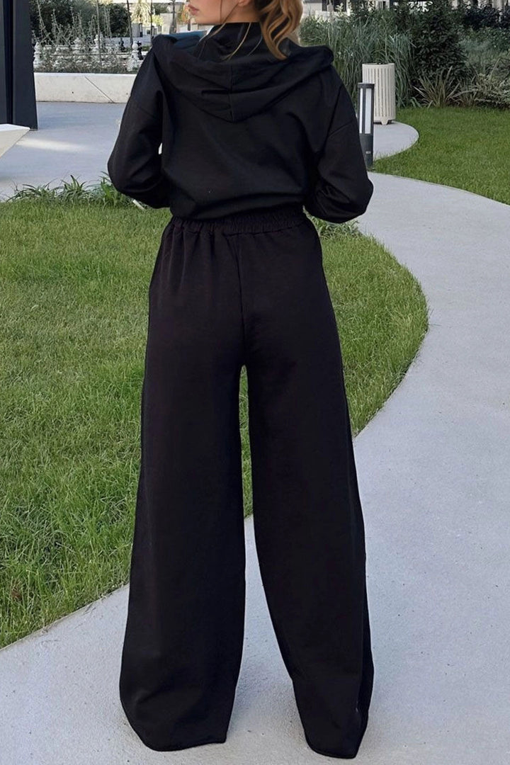 Black High Waist Elastic Waist Pants BCBSK-25700-3465 - Pontevedra
