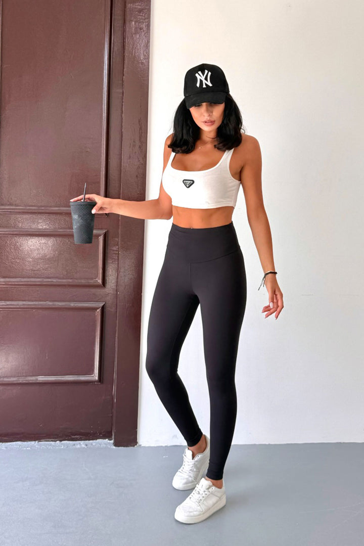 Black High Waist Light Touch Soft Textured Leggings BCCM-253003 - Rancho Cucamonga