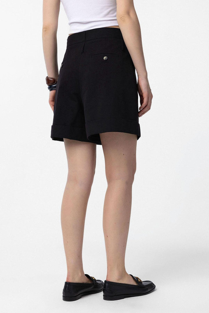 ANT Antioch Black High Waist Brushed Women's Bermuda Shorts - Keizer