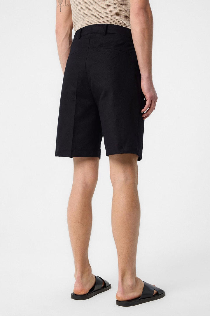 ANT Antioch Black High Waisted Pleated Men's Shorts - San Buenaventura