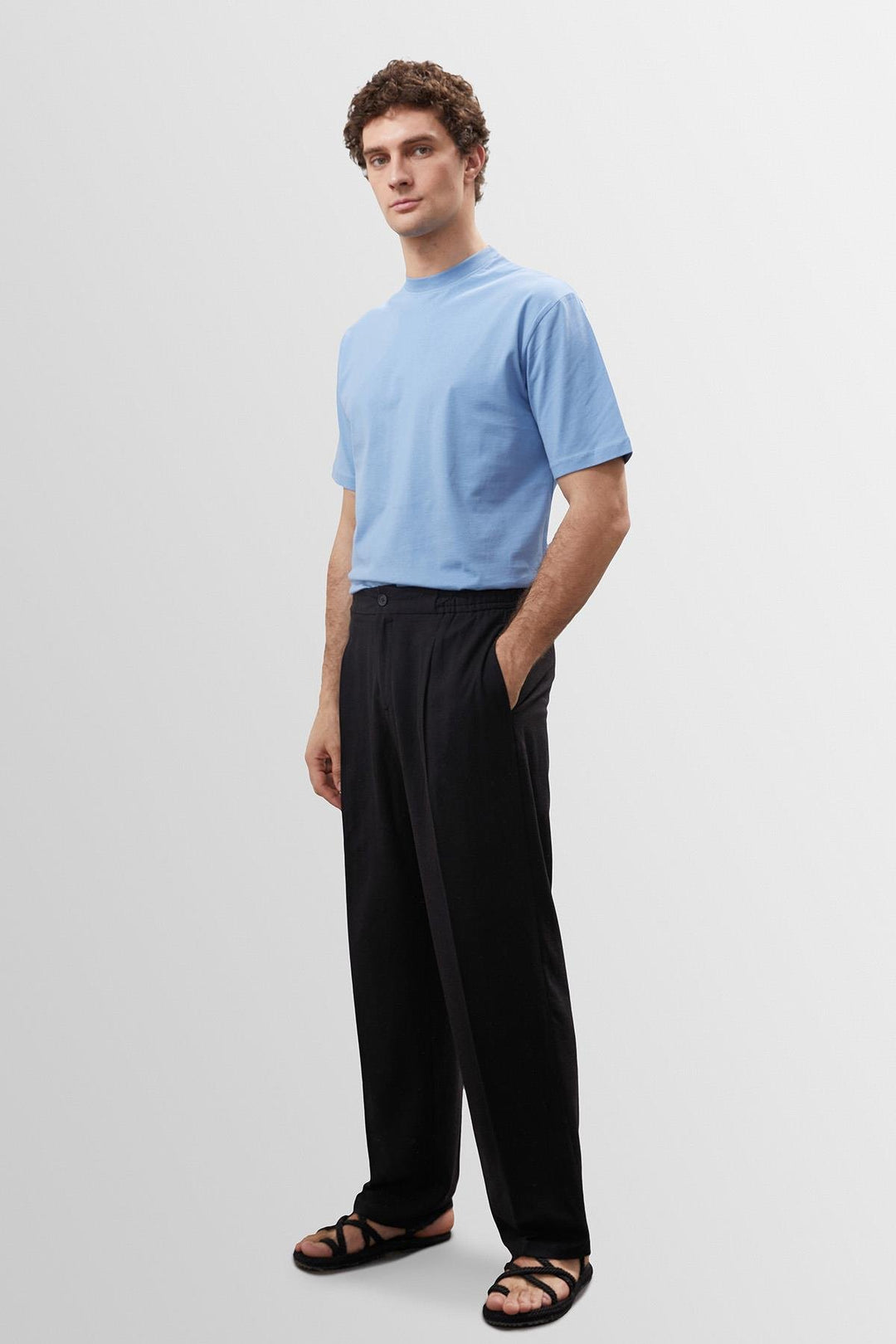 ANT Antioch Black High Waisted Pleated Linen Blend Men's Pants - Chattanooga