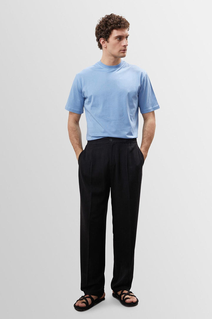 ANT Antioch Black High Waisted Pleated Linen Blend Men's Pants - Chattanooga