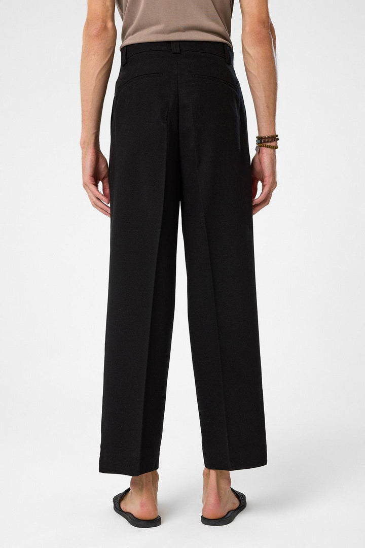 ANT Antioch Black High Waist Pleated Relax Fit Men's Pants - The Colony