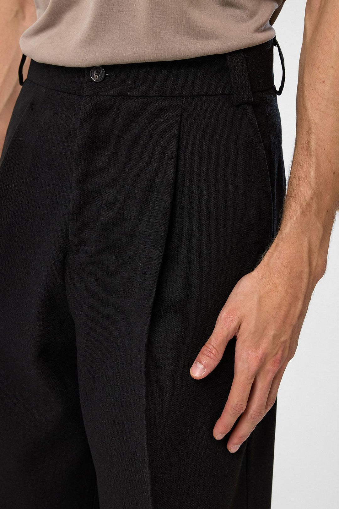 ANT Antioch Black High Waist Pleated Relax Fit Men's Pants - The Colony