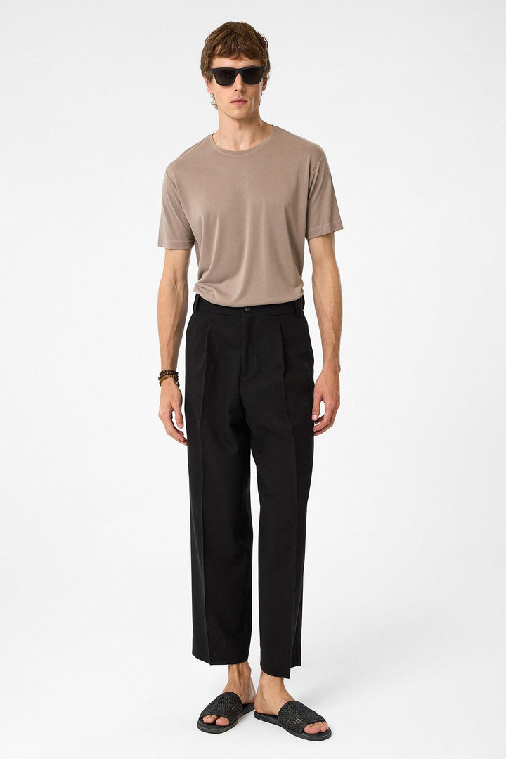 ANT Antioch Black High Waist Pleated Relax Fit Men's Pants - The Colony