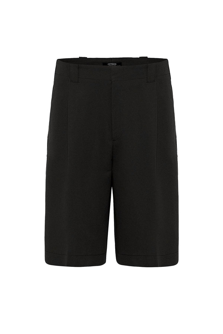 ANT Antioch Black High Waist Flared Relaxed Bermuda Men's Shorts - Little Elm