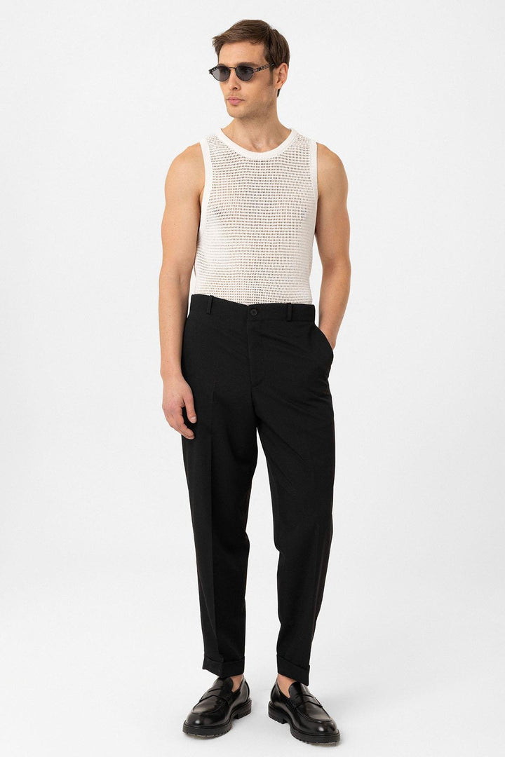 ANT Antioch Siyah Yüksek Bel Straight Fit Erkek Pantolon - Braşov