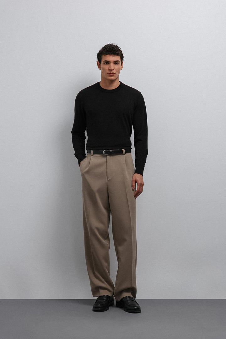 ANT Antioch Black Soft Textured Basic Men's Sweater - Odessa