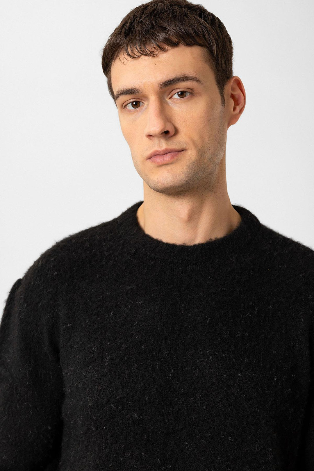 ANT Antioch Black Soft Textured Men's Sweater - Pen-y-Bont ar Ogwr