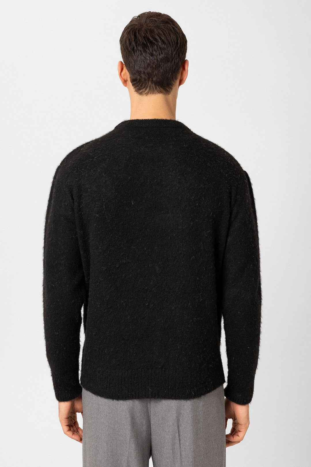 ANT Antioch Black Soft Textured Men's Sweater - Pen-y-Bont ar Ogwr
