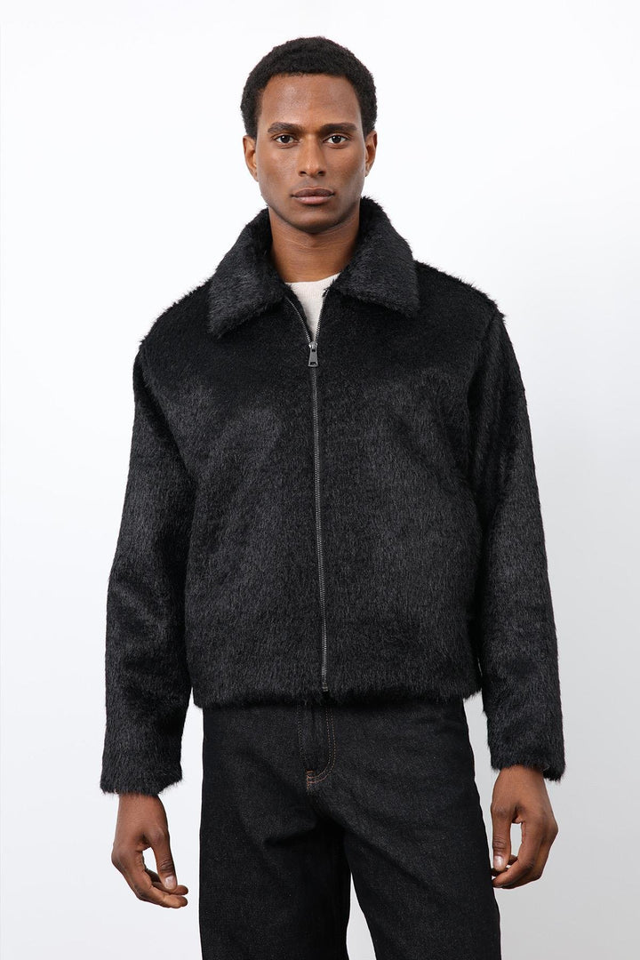 ANT Antioch Black Soft Textured Men's Coat - Vila Verde