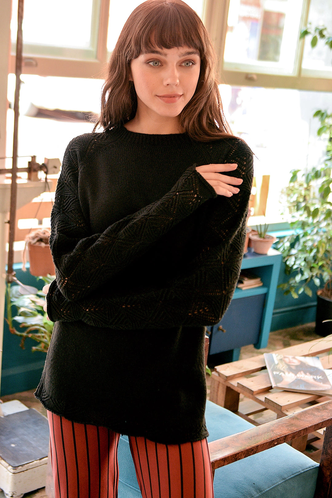 Black Soft Textured Sweater BCBSK-25700-tr1000 - Iguala de la Independencia