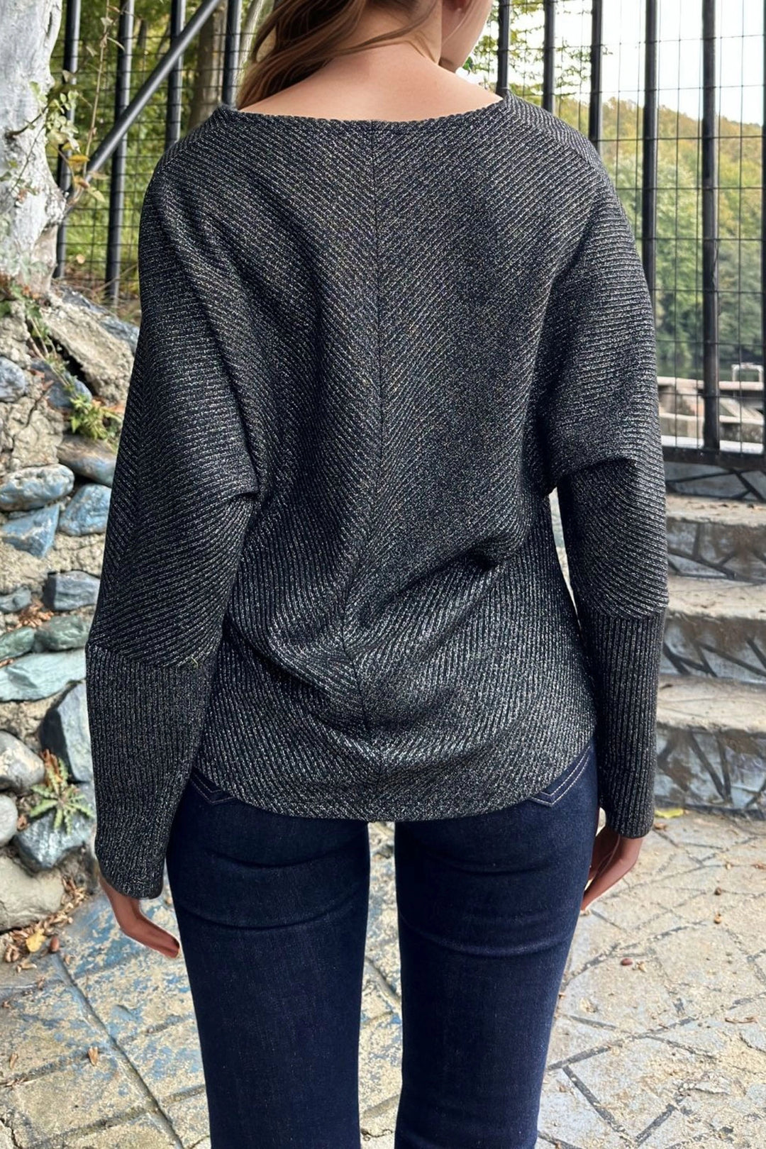 Black Soft Textured Knit Sweater BCBSK-25700-3659 - East Ham