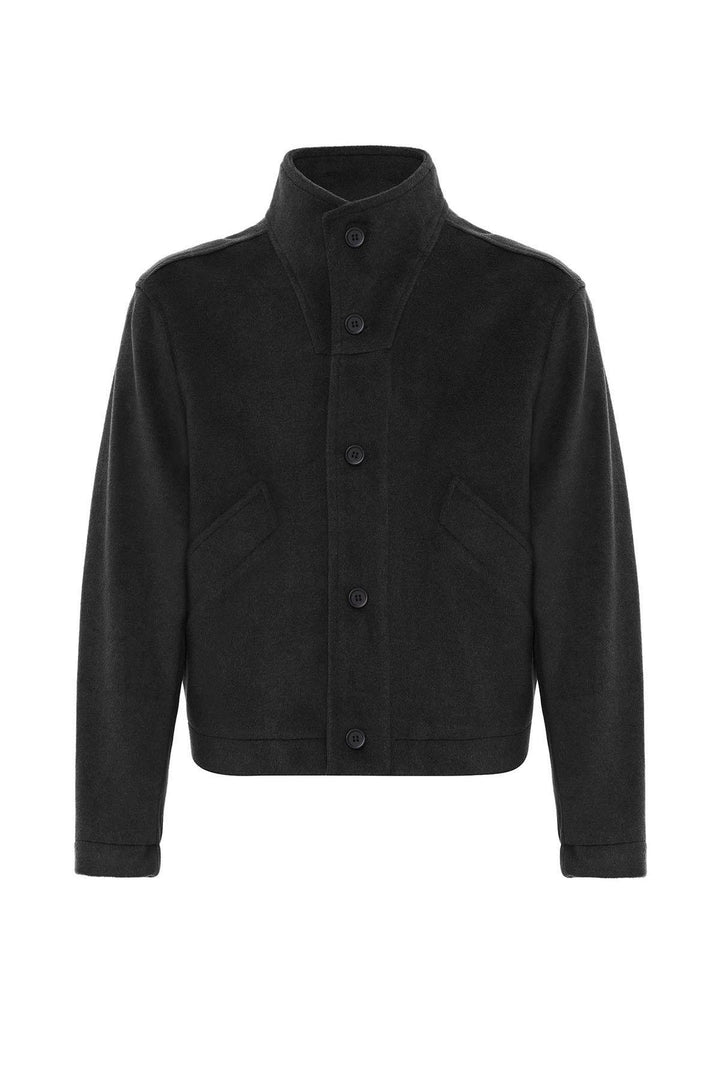 ANT Antioch Black Wool Blend Shawl Collar Men's Coat - Suffolk