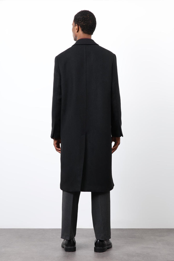ANT Antioch Black Wool Blend Double-Breasted Men's Coat - Gennevilliers