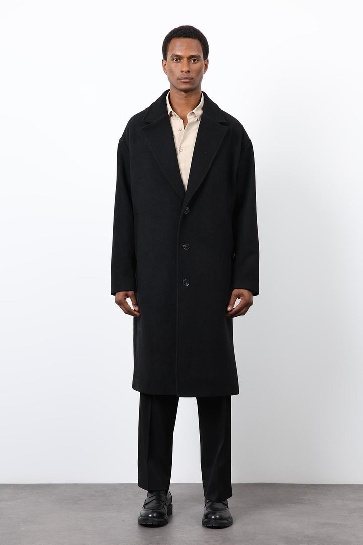 ANT Antioch Black Wool Blend Oversized Men's Coat - Sahuayo de Morelos