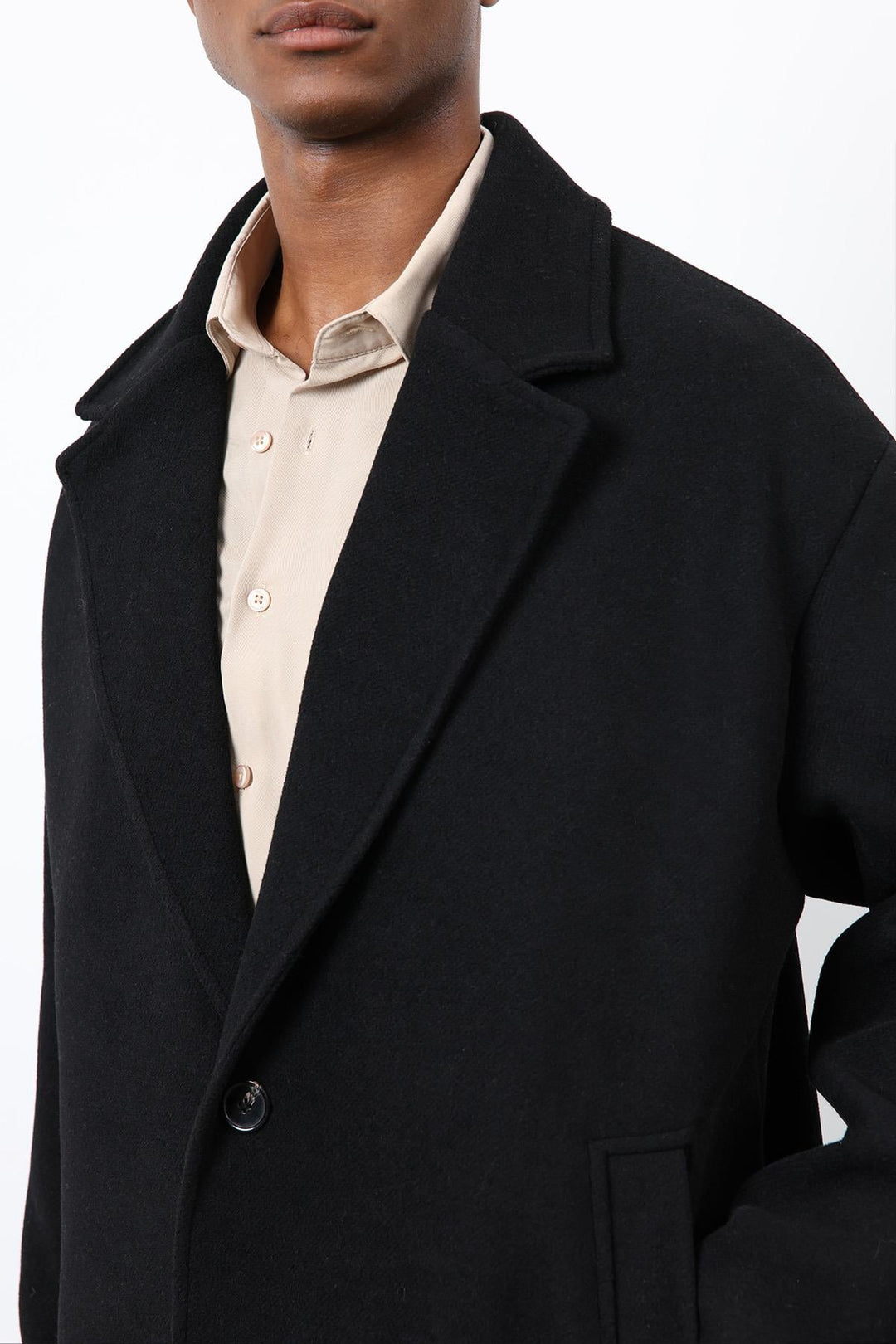 ANT Antioch Black Wool Blend Oversized Men's Coat - Sahuayo de Morelos