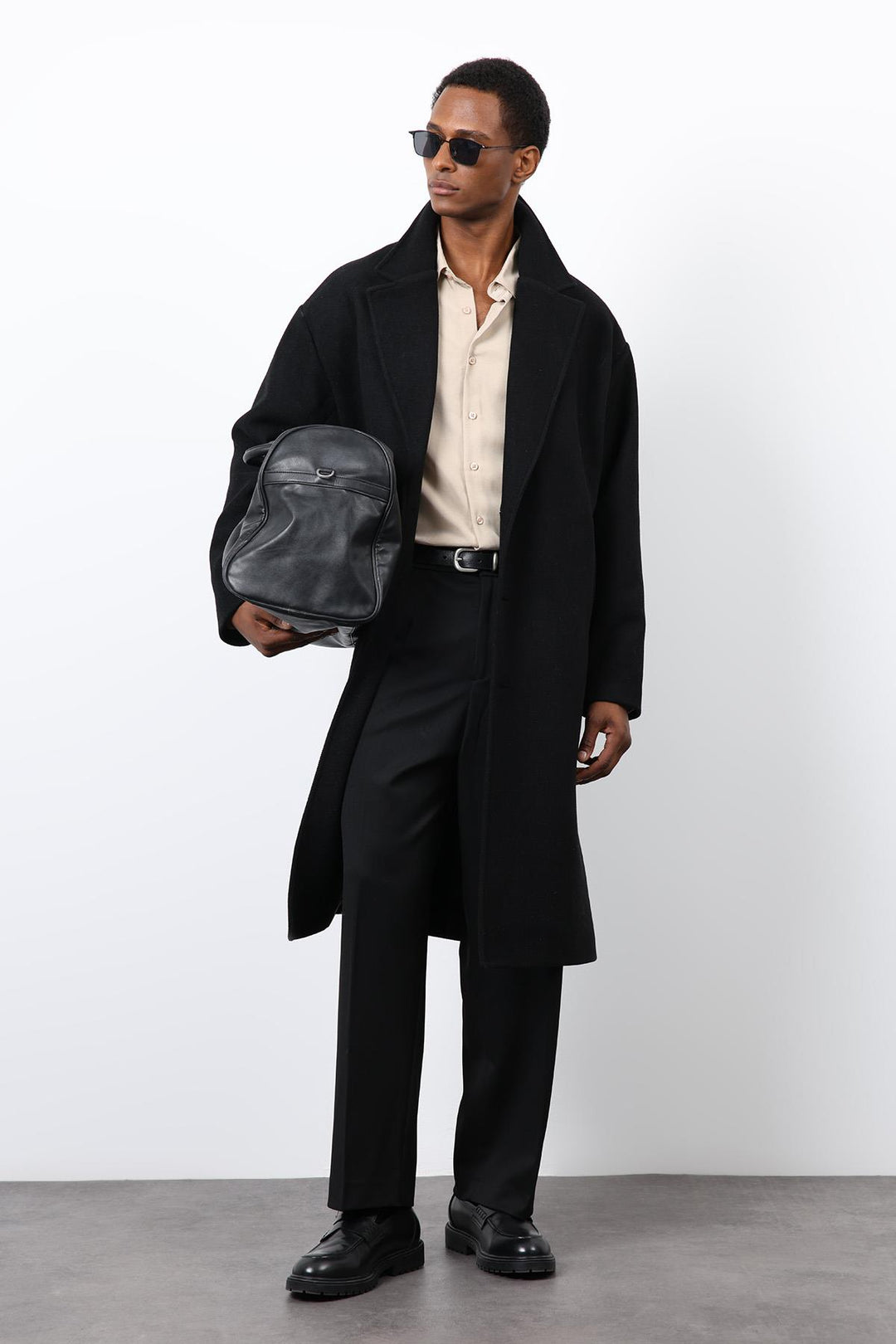 ANT Antioch Black Wool Blend Oversized Men's Coat - Sahuayo de Morelos