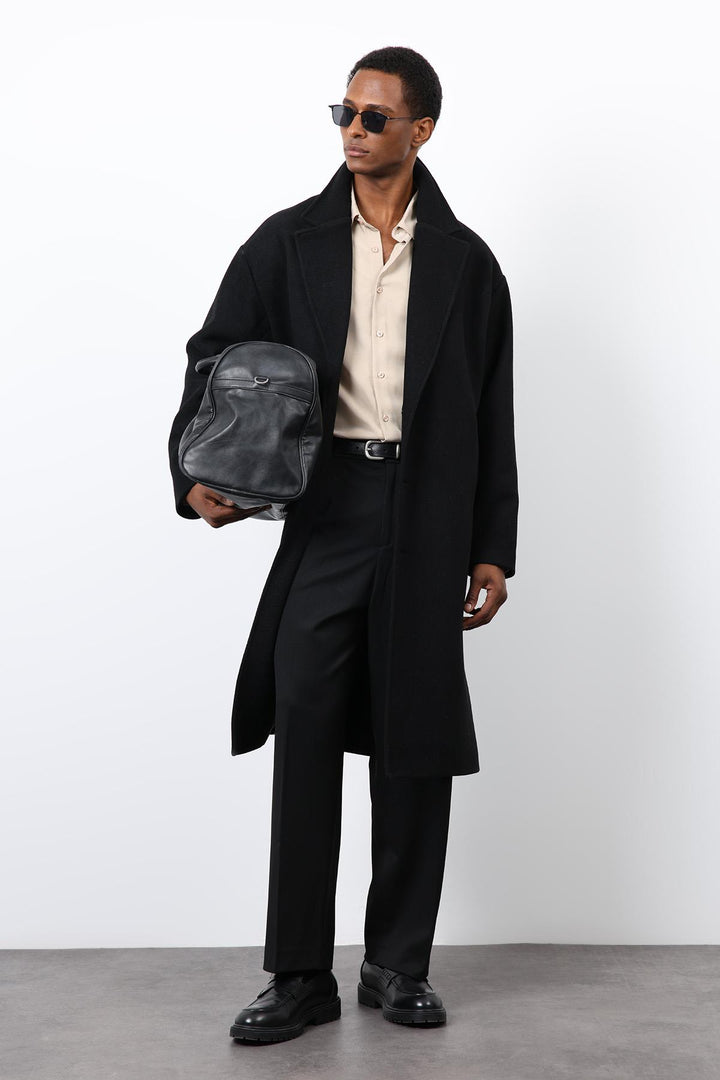 ANT Antioch Black Wool Blend Oversized Men's Coat - Sahuayo de Morelos