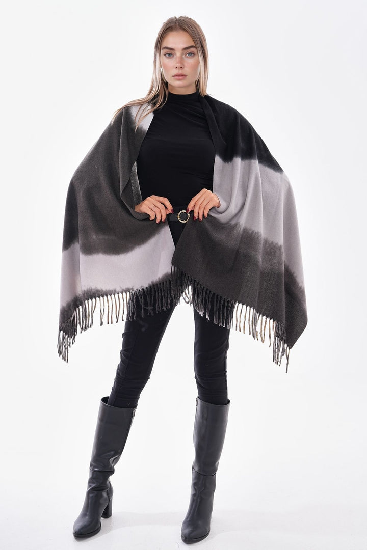 Black2 Patterned Colorful Scarf BCNSV-25WT1022 - Focşani