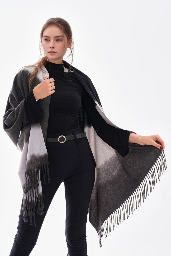 Black2 Patterned Colorful Scarf BCNSV-25WT1022 - Focşani