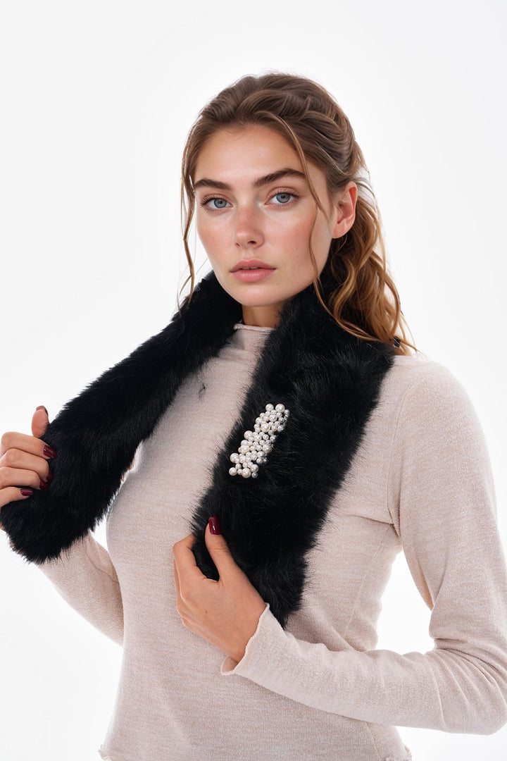 Black2 Inner Passing Plush Scarf Neck Warmer BCNSV-25WT1018 - Riviera Beach
