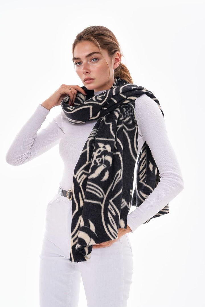Black3 Patterned Colorful Scarf BCNSV-25WT1022 - Palo Alto