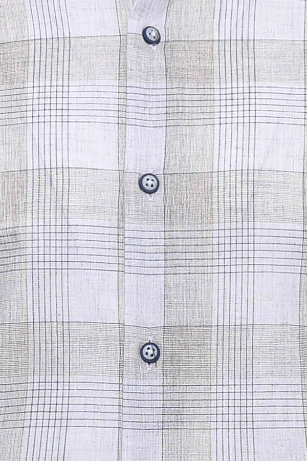 WSS Slim Fit Checked Beige Shirt  - Parsippany-Troy Hills
