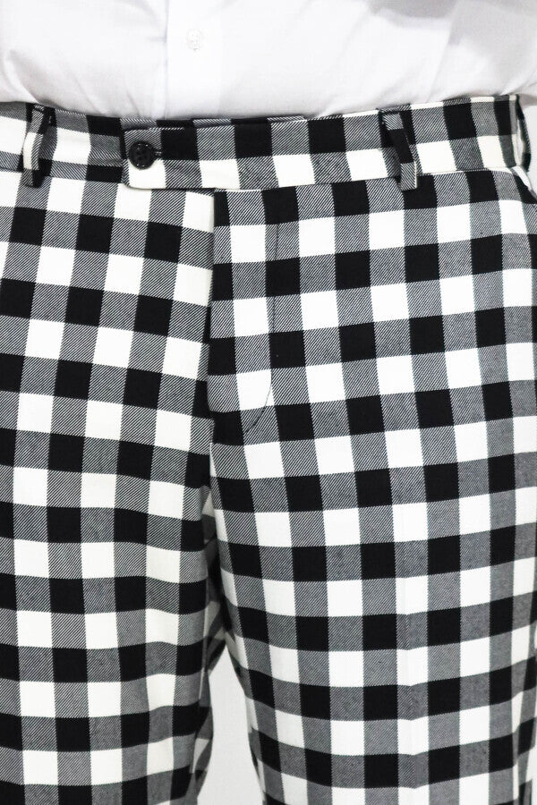 WSS Slim Fit Checked Black Men Pants  - Bacău