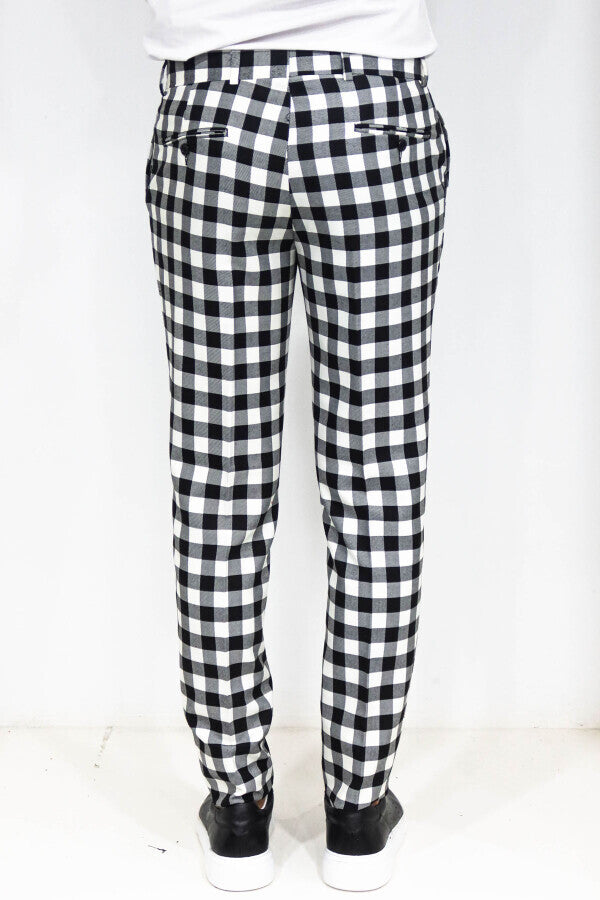 WSS Slim Fit Checked Black Men Pants  - Bacău