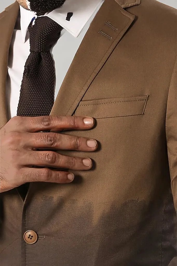 WSS Slim Fit Cotton Brown Blazer  - Singen