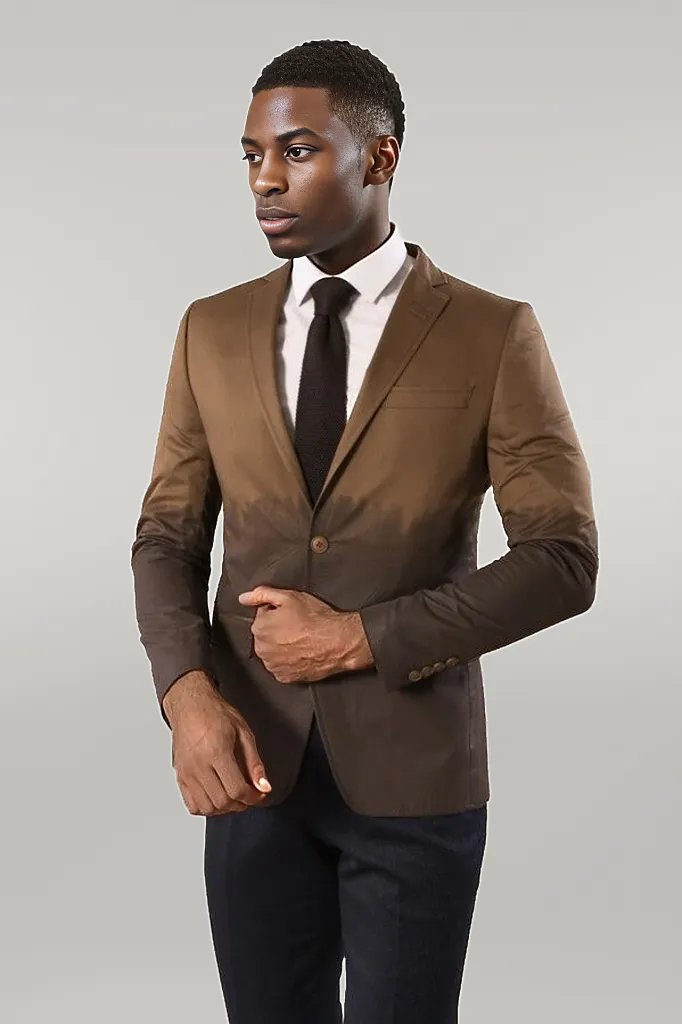 WSS Slim Fit Cotton Brown Blazer  - Singen